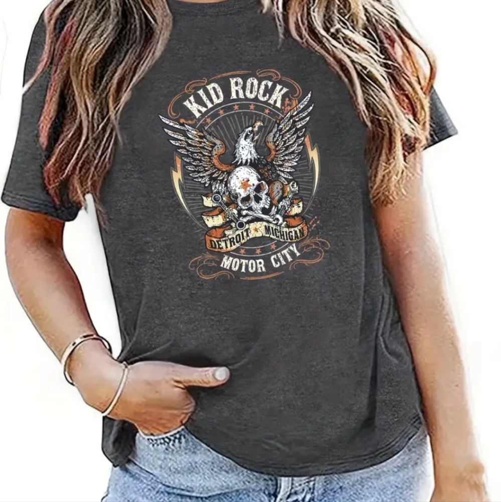 KID ROCK Band Tee Women's Crew Tshirt Size M